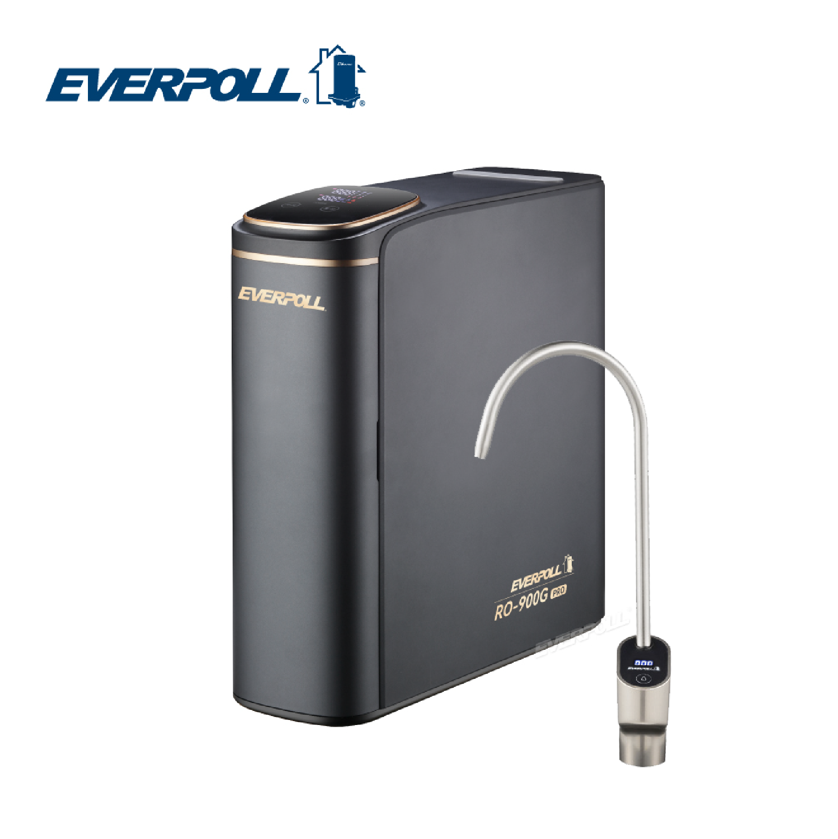 EVERPOLL RO-900G直出RO淨水器(尊爵黑)(含 SR-900智能出水龍頭)